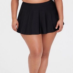 Plus size black swim skirt